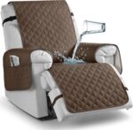 TAOCOCO 100% Waterproof Recliner Chair Cover Non-Slip Reclining Cover for Recliner Chair Washable Chair Seat Cover with Elastic Straps for Pets Sofa Slipcover with Pocket (Oversized 28'', Brown) - Image 2