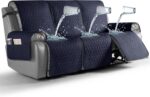 TAOCOCO 100% Waterproof Recliner Cover, Non-Slip Washable Reclining Couch Cover with Elastic Leg Straps, Furniture Protector for Dogs (Dark Blue, 3 Seater) - Image 2