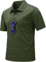 TBMPOY Men's Polo Shirts with Pocket Short Sleeve Quick Dry Casual Sports Outdoor Golf Shirt - Image 2