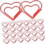 TEHAUX 100pcs Love Heart Paper Clips Sticky Clips for Office Stationery Valentine - Image 2