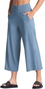 THE GYM PEOPLE Womens' Yoga Pants with Pockets and Tummy Control High Waist in Flare Crop - Image 2