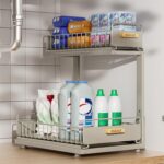 Under Sink Organizer, High Adjustable 2 Tier Under Kitchen Sink Organizer, Multi-Purpose Storage Shelf for Kitchen Bathroom Cabinet, Gray - Image 2