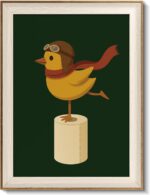 VIYYIEA Framed Wall Art for Bathroom, Chicken Pilot Canvas Prints, Humorous Home Decor, Animals Painting Picture, Nursery Wall Decor Gifts for Friends or Family - 16L x 12W - Image 2