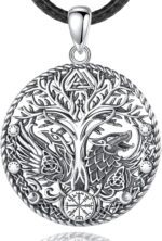 Vito 925 Sterling Silver Viking Necklace for Women Men, Viking Dragon/Wolf/Horse/Tree of Life Pendant Norse Amulet Nordic Jewelry for Men - Image 2