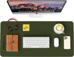 WAYBER Leather Desk Pad Protector, Waterproof Mouse Pad, PU Desk Mat, Office Desk Cover, Desk Writing Mat for Office/Home/Work/Cubicle (Olive Green) 35.4x17in - Image 2