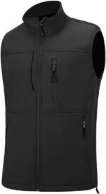 XinYangNi Men's Lightweight Softshell Golf Running Vest Outerwear Zip Up Fleece Lined Windproof Sleeveless Jacket for Hiking - Image 2
