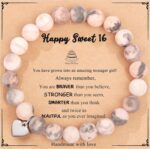 Yiyang 13th 16th 18th 21st 25th 30th 35th 40th 45th 50th 60th 65th 70th 75th 80th Birthday Gifts for Women, Natural Stone Bracelet Birthday Gifts for Women Mom Daughter Grandma Sister Coworker - Image 2