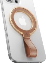 andobil [2025 Premium Leather] Magnetic Phone Grip for MagSafe [Longest Durable] Adjustable Phone Ring Kickstand with Leather Loop Compatible with MagSafe Accessories&iPhone 17 Air 16 15 14 13 Pro Max - Image 2