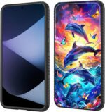 for Galaxy S25 Plus Case Built in Slide Camera Lens Cover,Heavy Duty Shockproof Protection Dual Layer Case for Samsung Galaxy S25 Plus 6.7" 2025,Dolphins and Butterflies - Image 2