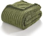lifein Green Throw Blanket for Couch - Soft Boho Bed Throw Blanket, Fleece Cozy Blanket, Cute Fluffy Lightweight Blankets&Throws for Sofa,Chair,Home Decor,Woman(60 * 80",Green) - Image 2