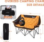 EMERIT Oversized Double Duo Camping Chair Folding Camping Loveseat 2 Person Camping Couch Heavy Duty Lawn Chairs for Outside with Padded Seats & Armrests-Support 650LBS - Image 3