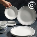 Corelle 6-Piece 10.25" Dinner Round Plates Vitrelle Triple Layer Glass, Lightweight Round Plates, Chip and Scratch Resistant, Microwave and Dishwasher Safe, Caspian Lace - Image 3