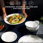 Corelle 6-Piece 10.25" Dinner Round Plates Vitrelle Triple Layer Glass, Lightweight Round Plates, Chip and Scratch Resistant, Microwave and Dishwasher Safe, Caspian Lace - Image 4