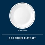 Corelle 6-Piece 10.25" Dinner Round Plates Vitrelle Triple Layer Glass, Lightweight Round Plates, Chip and Scratch Resistant, Microwave and Dishwasher Safe, Caspian Lace - Image 6