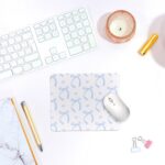 QIYUHOY Coquette Trendy Pink Bow Mouse Pad,Funky Bowknot Personalized Mouse Mat Design,Pink Mouse pad for Desk Home Office Gaming Working,Gifts for Girls Women Female Friends,9.5x7.9 inches(Blue) - Image 3