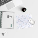 QIYUHOY Coquette Trendy Pink Bow Mouse Pad,Funky Bowknot Personalized Mouse Mat Design,Pink Mouse pad for Desk Home Office Gaming Working,Gifts for Girls Women Female Friends,9.5x7.9 inches(Blue) - Image 4