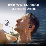 JOYWISE True Wireless Bone Conduction Headphones IP68 Waterproof Open Ear Earbuds with 30 Hrs Playtime, Ultra Lightweight, Design for Cycling, Running, Black - Image 4