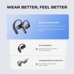 JOYWISE True Wireless Bone Conduction Headphones IP68 Waterproof Open Ear Earbuds with 30 Hrs Playtime, Ultra Lightweight, Design for Cycling, Running, Black - Image 5