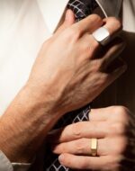 Stainless Steel Signet Ring - 316L Mens Finger Ring for Men Women - Rhodium Plated Cool Band Ring Jewelry for Father Husband Son Friend - Image 3