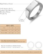 Stainless Steel Signet Ring - 316L Mens Finger Ring for Men Women - Rhodium Plated Cool Band Ring Jewelry for Father Husband Son Friend - Image 7