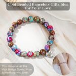 Stocking Stuffers for Teens, Christmas Gifts for Mom from Daughter Beaded Bracelets for Women Teen Girl Gifts Adjustable Charm Link Bead Birthday Graduation Gift for Her Girlfriend Sister - Image 3
