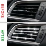 INSAUTO Bling Car Vent Outlet Trim,Bling Car Accessories for Women and Girls,10Pcs Rhinestone Car Air Conditioner Vent Decoration Strip(White) - Image 9