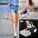 BBLIKE 3in1 Diaper Caddy Organizer - Diaper Caddy & Rolling Diaper Cart with Kids Clothing Rack for Nursery and Baby Essentials, Multi-Function Utility Cart for Bedroom and Bathroom, White - Image 5