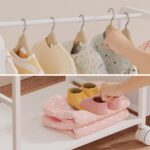 BBLIKE 3in1 Diaper Caddy Organizer - Diaper Caddy & Rolling Diaper Cart with Kids Clothing Rack for Nursery and Baby Essentials, Multi-Function Utility Cart for Bedroom and Bathroom, White - Image 6