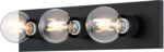 Westinghouse 6117500 Traditional Three-Light Indoor Vanity Light Fixture, Matte Black Finish, No Shades - Image 3