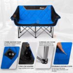 EMERIT Double Camping Chair Oversized Padded for Adults, Heavy Duty Folding Loveseat for Outdoor, Camping, Beach, Lawn, Concert 650LB - Image 4