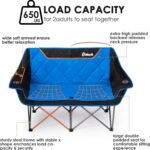 EMERIT Double Camping Chair Oversized Padded for Adults, Heavy Duty Folding Loveseat for Outdoor, Camping, Beach, Lawn, Concert 650LB - Image 5