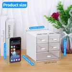 Desk Organizer with 5 Drawers, Rectangular Office Stationery Supplies Desktop Drawers, Plastic Makeup Storage, Suitable for Office, School, Home (White & 5 Drawers) - Image 4