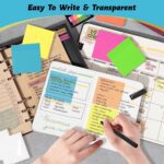 800 Sheets Transparent Sticky Notes, 3x3 Inch 14 Pads Self-Adhesive Translucent Clear See Through Post Sticky Notes for Planner Office School College Teacher Student Supplies 6 Bright Color - Image 8