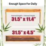 IIIOIIIA Bamboo Over The Stove Spice Shelf for Kitchen Storage, 31.5" Kitchen Spice Rack Organizer Stove Top Shelf with 6 Hooks, 11.4" Height Extra Storage Countertop, Easy to Assemble - Image 7
