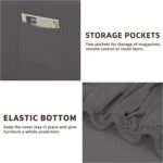 Easy-Going 7 Pieces Stretch Couch Cover Washable Sofa Cover Set for 3 Backrest and Seat Cushion Couch Anti-Slip Sofa Slipcover Furniture Protector with Elastic Bottom (Large, Light Grey) - Image 6