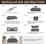 Easy-Going 7 Pieces Stretch Couch Cover Washable Sofa Cover Set for 3 Backrest and Seat Cushion Couch Anti-Slip Sofa Slipcover Furniture Protector with Elastic Bottom (Large, Light Grey) - Image 8