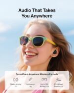 Belkin SoundForm Anywhere Wireless EarBuds, IPX4 Waterproof Bluetooth Earphones, Long-Lasting Comfort, Compact Case with Keyring for iPhone, iPad, Tablet, Laptop, Hiking, Running, Travel, etc. - Black - Image 3