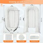 JOLLITO Baby Lounger for Baby Girls & Boys, Infant Lounger Cover, Newborn Essentials for Baby 0-12 Months, Baby Play Mat,100% Cotton Breathable, Portable Travel, Babies Essentials Gifts - Image 6