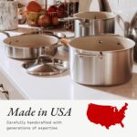 Made In Cookware - 7-Piece Ceramic Non Stick Pot and Pan Set (Stainless Handle) - 5-Ply Stainless Clad - Professional Cookware - Crafted in Italy - Induction Compatible - Image 5