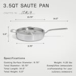 Made In Cookware - 7-Piece Ceramic Non Stick Pot and Pan Set (Stainless Handle) - 5-Ply Stainless Clad - Professional Cookware - Crafted in Italy - Induction Compatible - Image 9