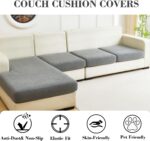 Sofa Covers Couch Covers for Sofa Pet Friendly Couch Cushion Covers Universal Sofa Covers Washable Stretch Slipcovers for Sectional Sofa (Texture Gray, 3 Seats + Chaise Cover) - Image 4