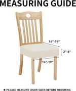 Easy-Going 100% Waterproof Seat Covers for Dining Room Chairs Set of 6, Stretch Chair Seat Slipcovers Protector Removable and Washable Kitchen Dining Chair Covers, Ivory - Image 5