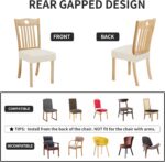 Easy-Going 100% Waterproof Seat Covers for Dining Room Chairs Set of 6, Stretch Chair Seat Slipcovers Protector Removable and Washable Kitchen Dining Chair Covers, Ivory - Image 6