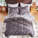 7-Piece Bed in a Bag King Comforter Set with Sheets, Black Leaves Botanical Design Lightweight Bedding for All Season (1 Comforter, 2 Pillow Shams, 1 Fitted Sheet, 2 Pillowcases) - Image 4