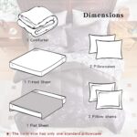 7-Piece Bed in a Bag King Comforter Set with Sheets, Black Leaves Botanical Design Lightweight Bedding for All Season (1 Comforter, 2 Pillow Shams, 1 Fitted Sheet, 2 Pillowcases) - Image 8