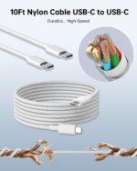45W Fast Charger USB C 2-Pack Type C Wall Charger with 10FT Braided Cable Compatible with Galaxy S25/24/S23/S22/S21/Ultra, Note 20, Tab S9, Z Fold/Z Flip, USB C White Charging Block - Image 5