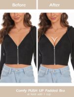 Padded Push Up Bra Add 1 Cup Uplift Plunge Tshirt Smooth Underwire Support Bras for Women - Image 3