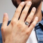 King Will Stainless Steel Ring for Men - Meteorite Inlay Matte Finished Black/Silver/Gold Plated Pinky Signet With Skull/Lion Pattern - Comfort Fit Thumb Ring Size 7-14 - Image 5