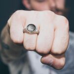 King Will Stainless Steel Ring for Men - Meteorite Inlay Matte Finished Black/Silver/Gold Plated Pinky Signet With Skull/Lion Pattern - Comfort Fit Thumb Ring Size 7-14 - Image 6