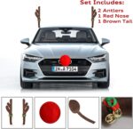 MOMONI Premium Reindeer Car Kit Antlers, Nose, Tail- Rudolph Set Reindeer Christmas Decoration Car Costume Auto Accessories - Image 3